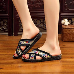 Babakud Ethnic Embroidery Summer Slippers 35-41