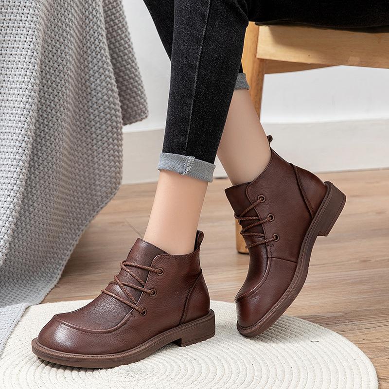 BABAKUD Lace-up Retro Big Toe Shoes