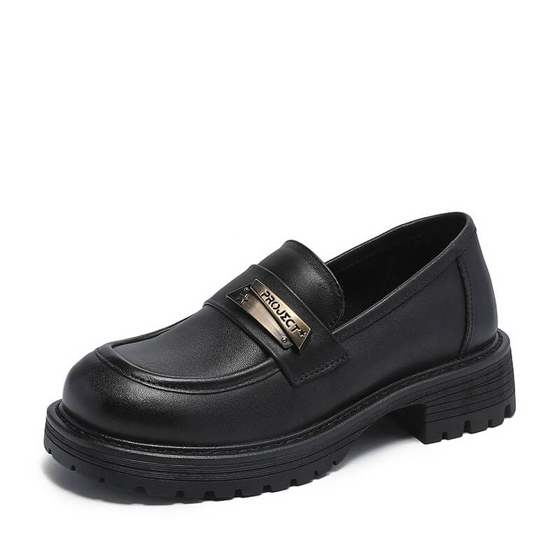 Babakud Fine Leather Women Thick Sole Loafers