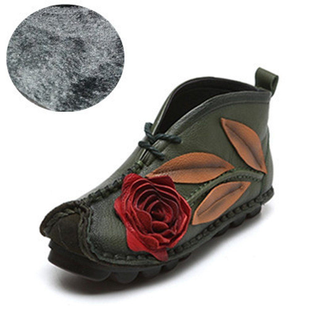 BABAKUD Vintage Handmade Ethnic Flat Velvet Spring Autumn Women's Shoes