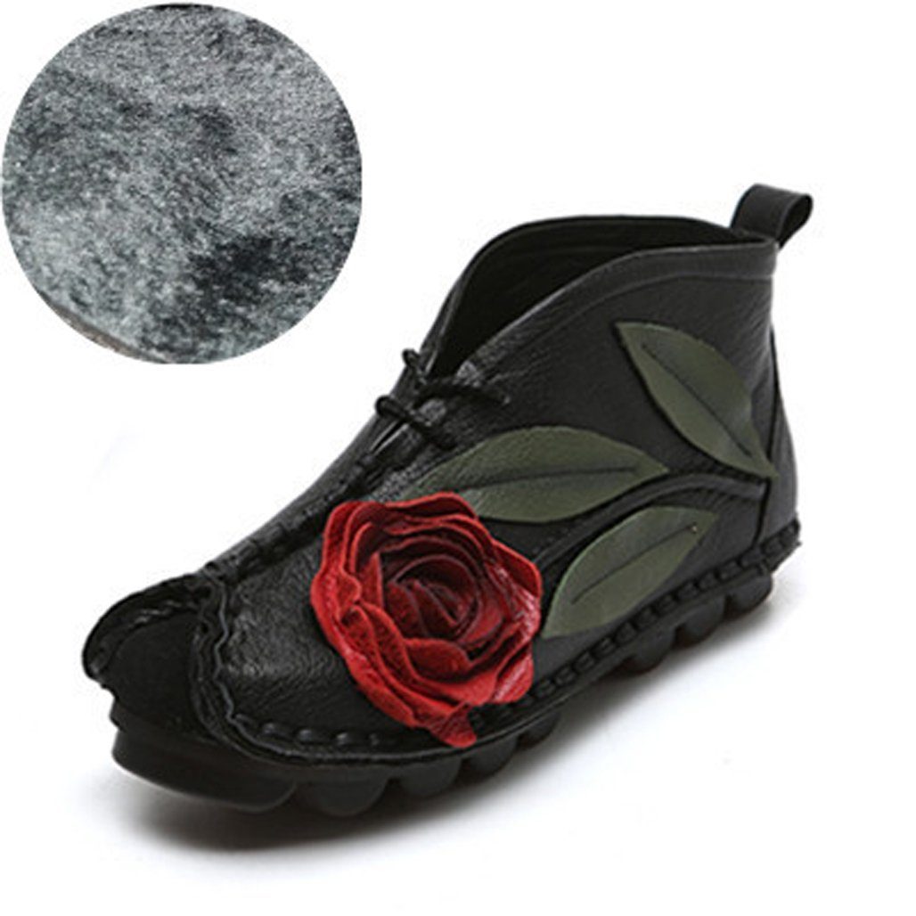 BABAKUD Vintage Handmade Ethnic Flat Velvet Spring Autumn Women's Shoes