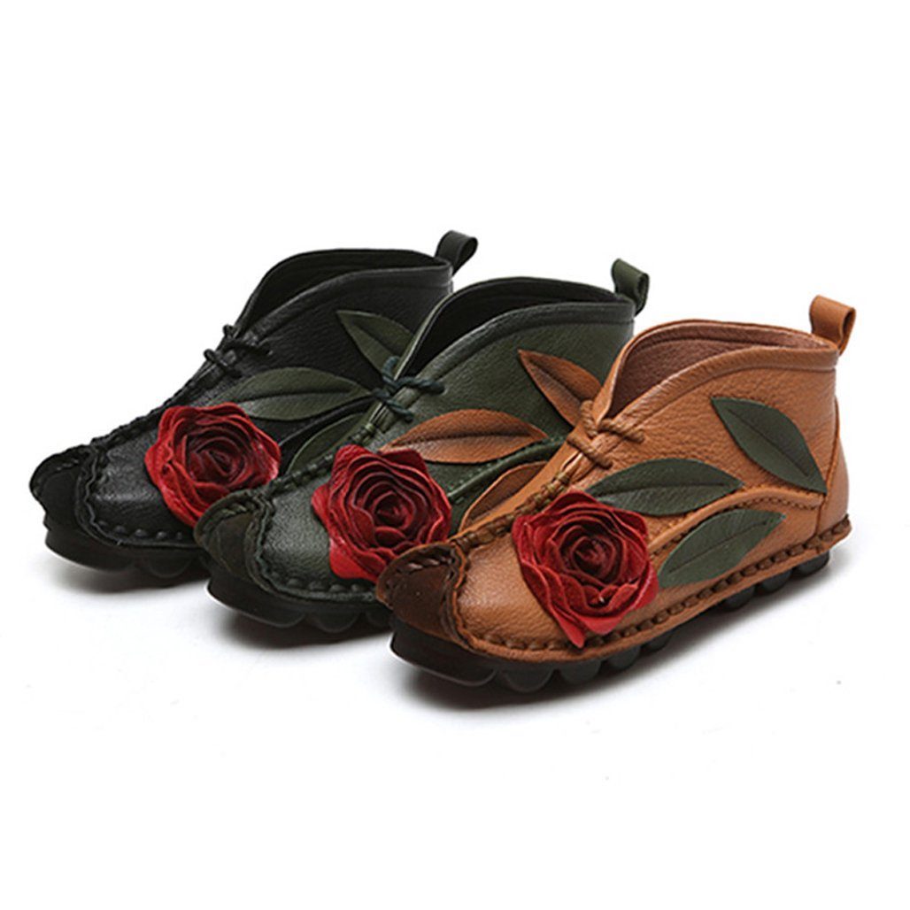 BABAKUD Vintage Handmade Ethnic Flat Velvet Spring Autumn Women's Shoes