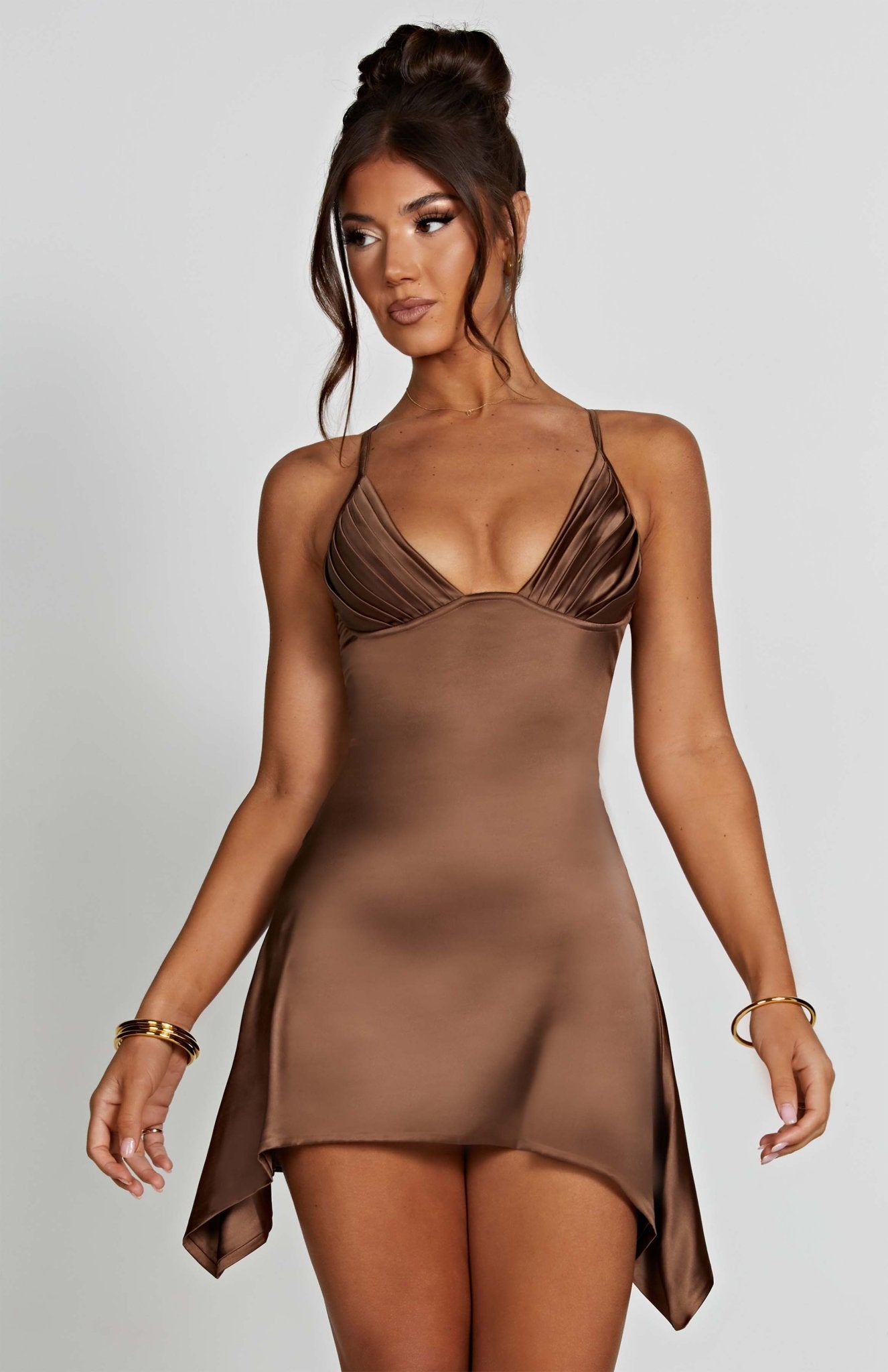 Clarise Mini Dress - Chocolate