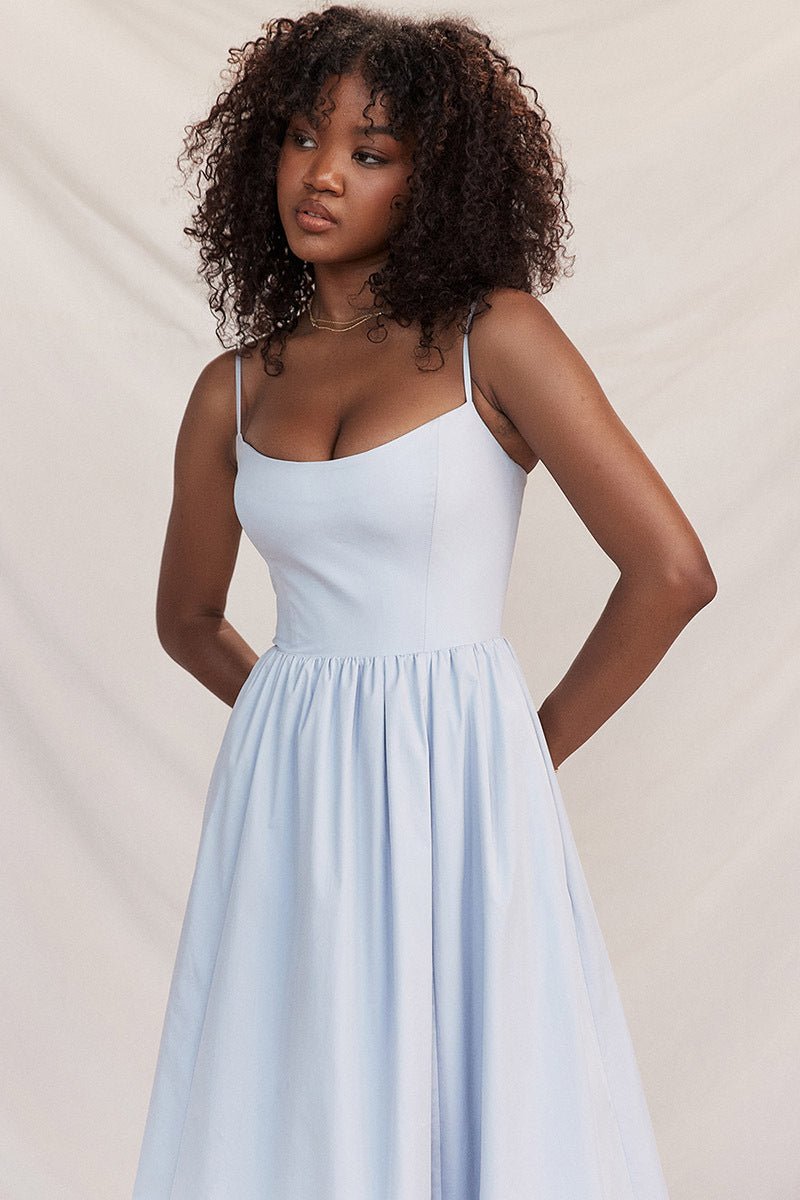 Courtney Corset Sundress - Soft Blue