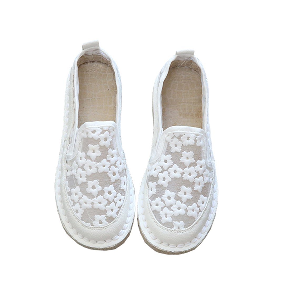 Daisy Embroidered Mesh Breathable Flats Shoes