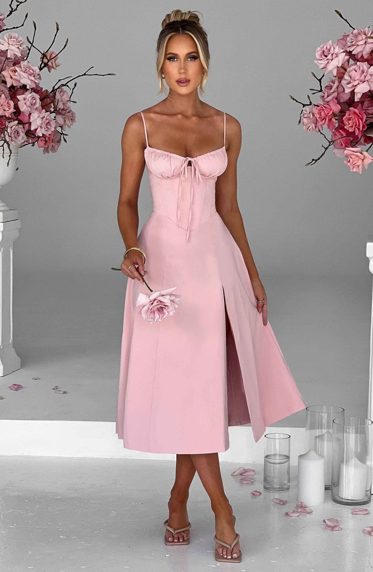 Delilah Midi Dress - Blush