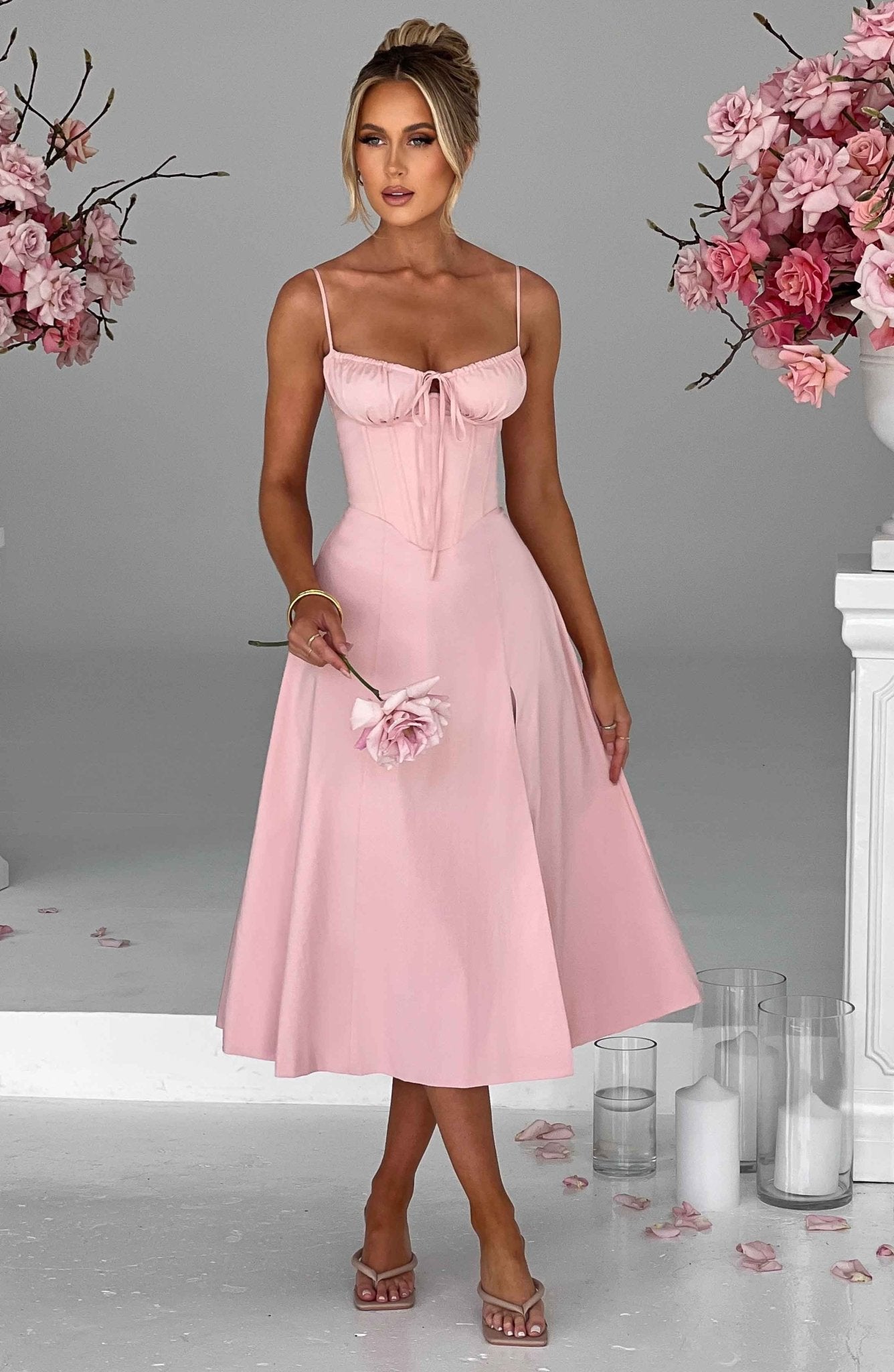 Delilah Midi Dress - Blush