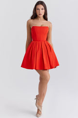 Evelina Mini Dress - Red