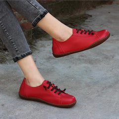 Handmade Elastic Leather Flat Shoes