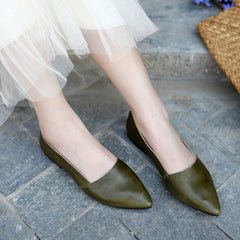 Handmade Pointed Toe Leather Flats