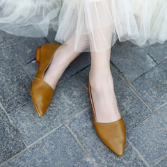 Handmade Pointed Toe Leather Flats