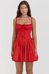 Jasmine Mini Dress - Red