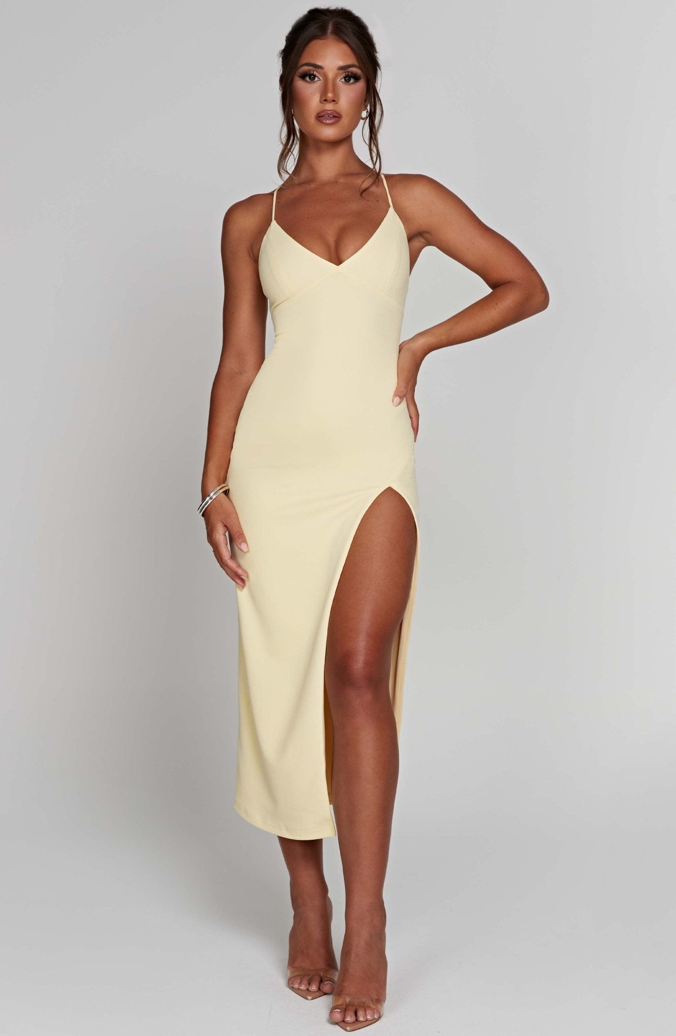 Kiara Midi Dress - Lemon