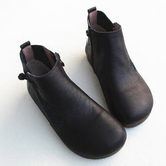 Knob Knot Leather Boots