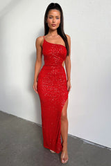 KYALA MAXI DRESS - RED SEQUIN