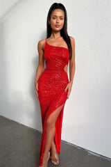 KYALA MAXI DRESS - RED SEQUIN