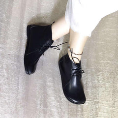 Lace-up Short Flat Shoes