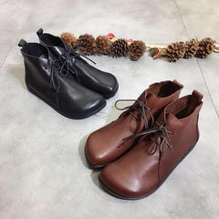 Lace-up Short Flat Shoes