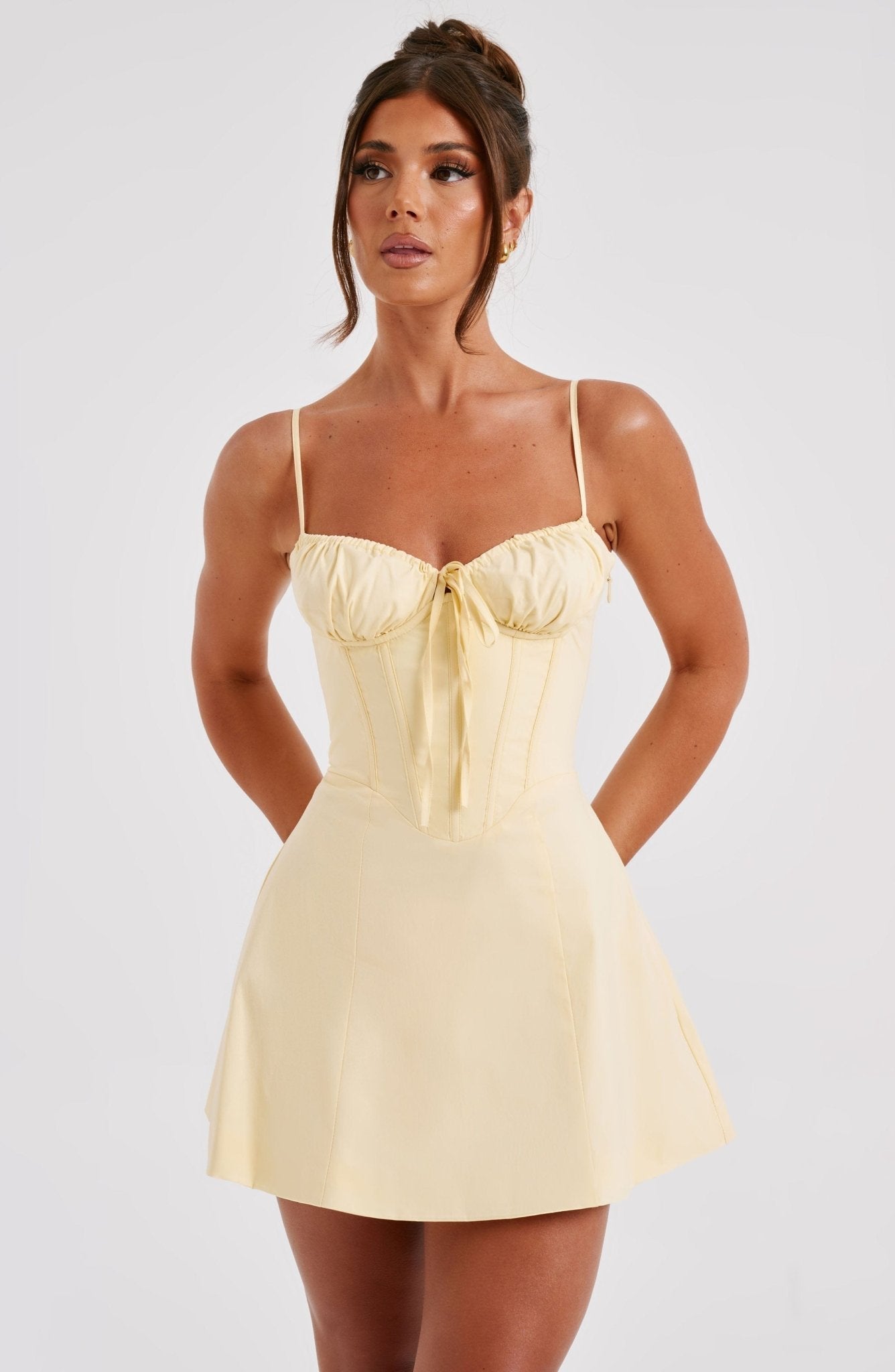 Lacey Mini Dress - Lemon