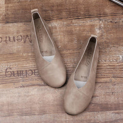 Leather Handmade Spring Retro Flat Shoes 33-41