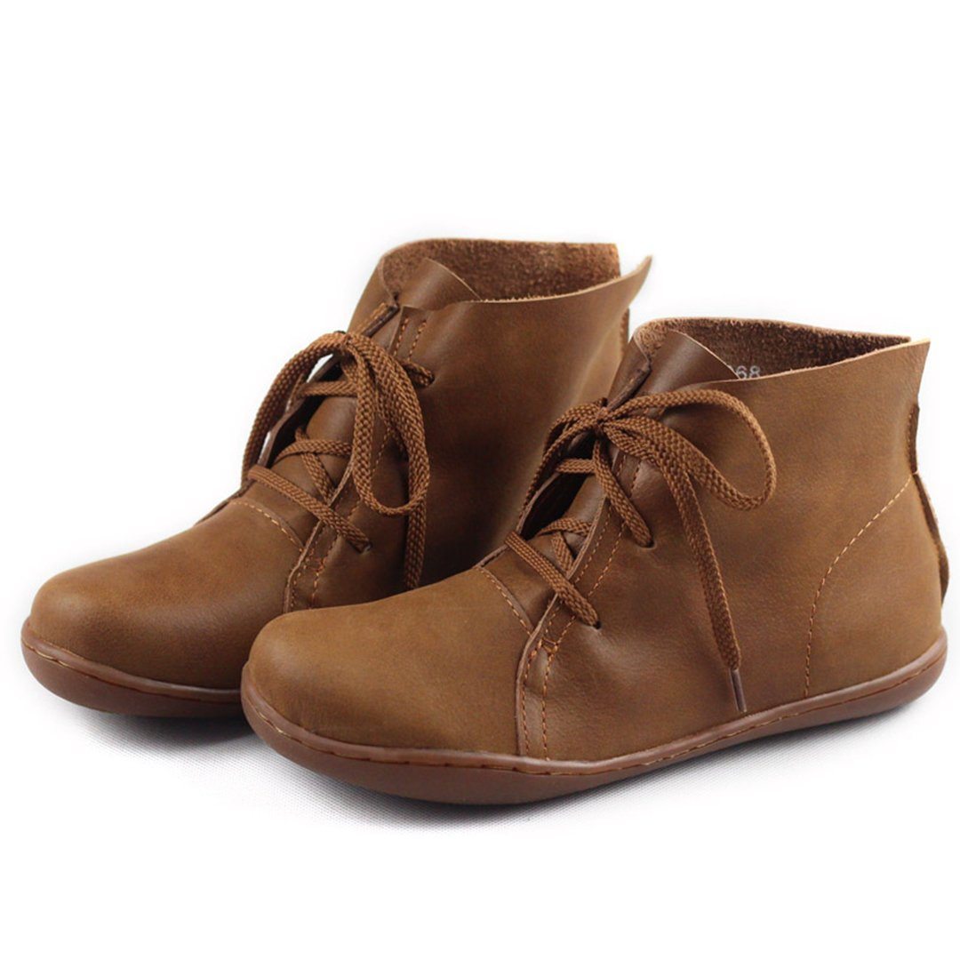 Leather Lace-Up Handmade Boots 35-42