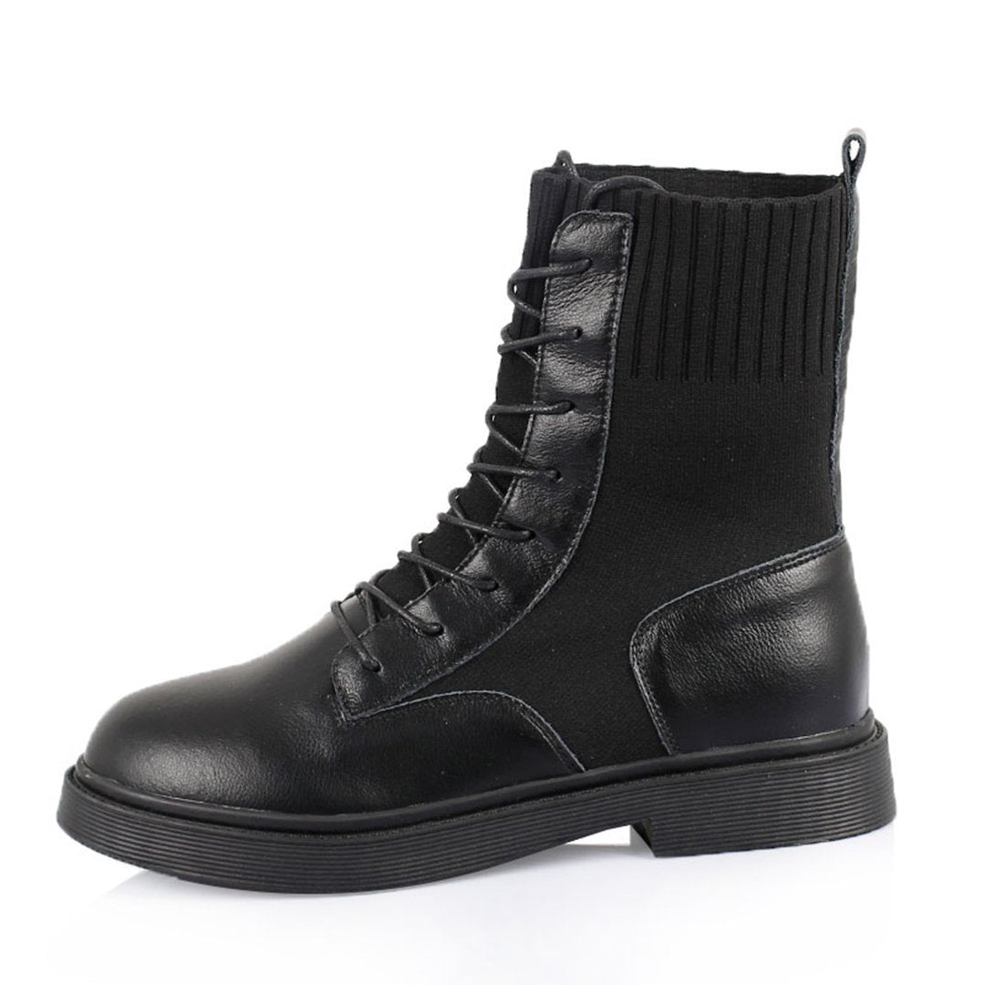 Leather Paneled Martin Boots