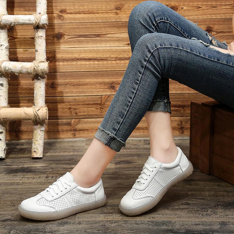 Leather Summer New Women Casual Shoes 35-41