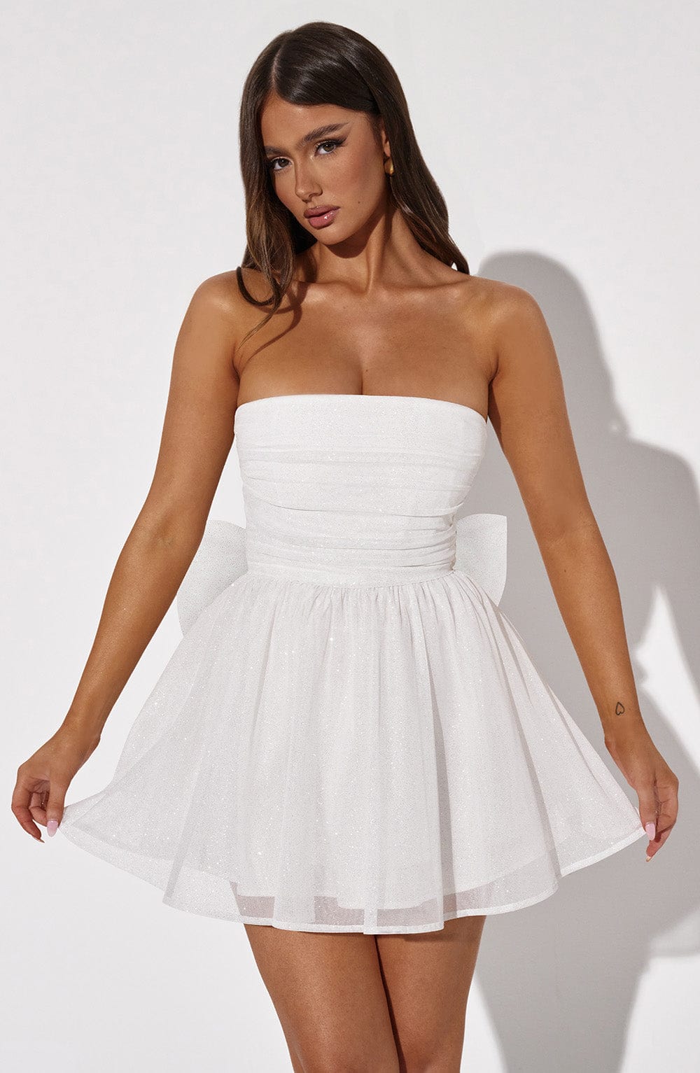 Melinda Mini Dress - Ivory Sparkle