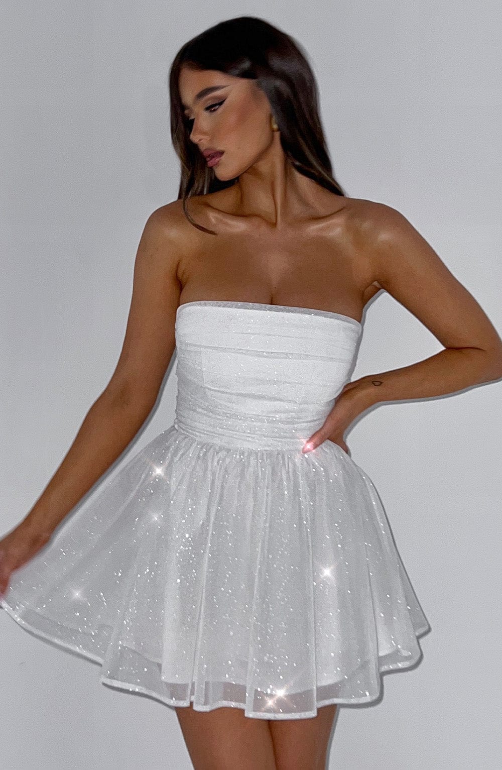 Melinda Mini Dress - Ivory Sparkle