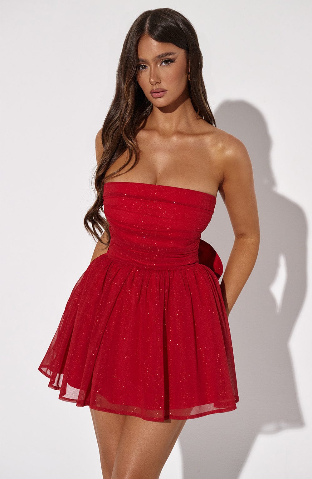 Melinda Mini Dress - Red Sparkle