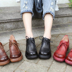 Platform Soft Spring And Autumn Lace-up Shoes