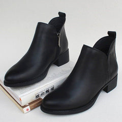 Pointed Toe Leather Boots