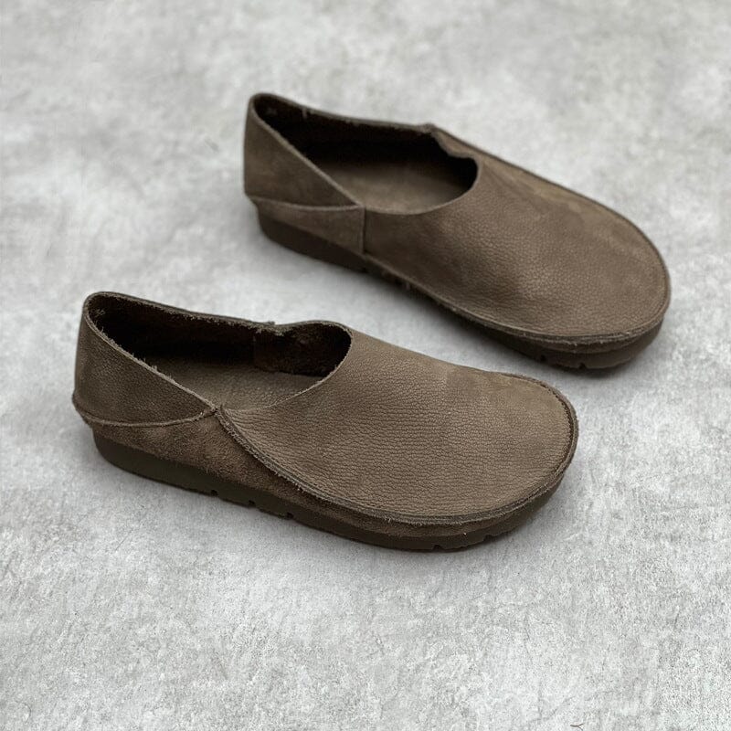 Retro Handmade Soft Leather Flat Casual Shoes