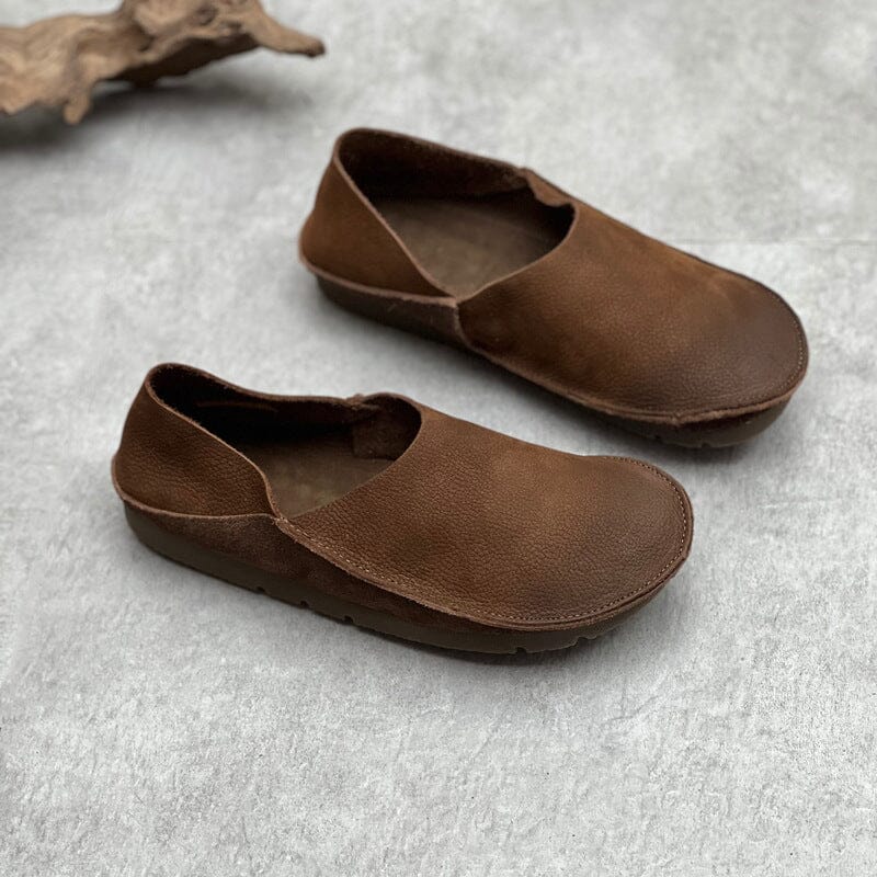 Retro Handmade Soft Leather Flat Casual Shoes