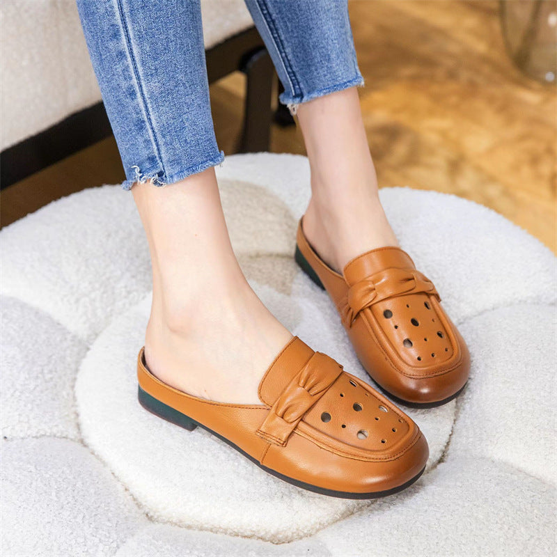 Retro Hollow Soft Soled Slip- On Shoes for Women