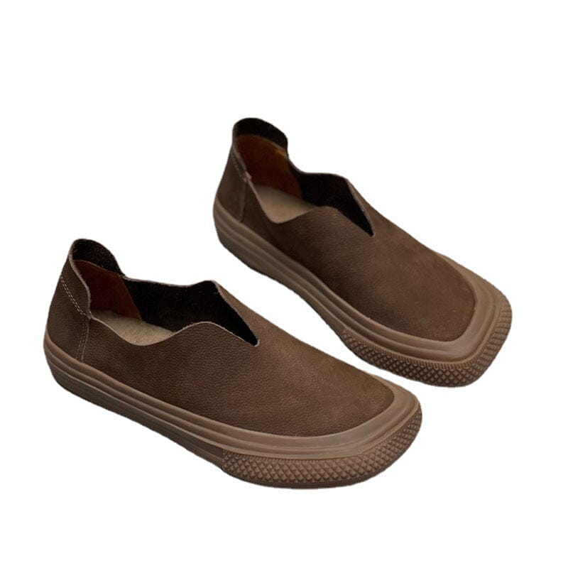 Retro Soft Leather Handcraft Flat Casual Shoes