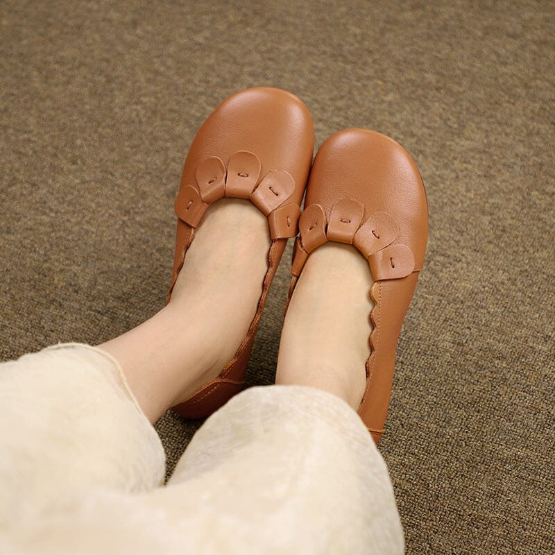 Retro Soft Leather Spring Autumn Casual Shoes