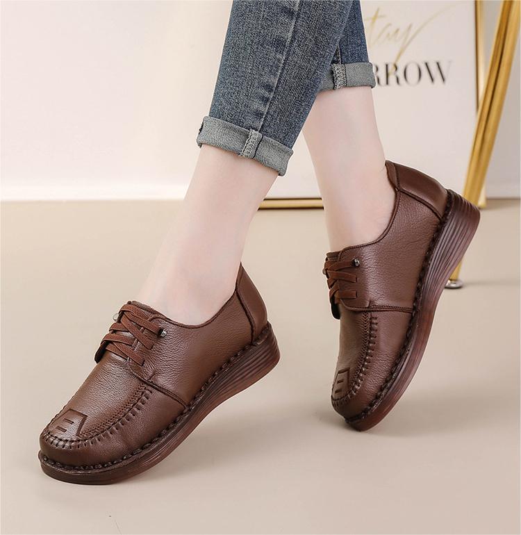 Retro Soft Soled Leather Shoes for Women