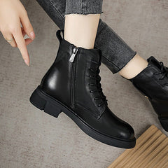 Retro Solid Leather Casual Fashion Autumn Boots