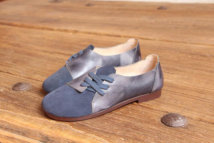 Retro Women's Shoes Leather Spring Casual Shoes