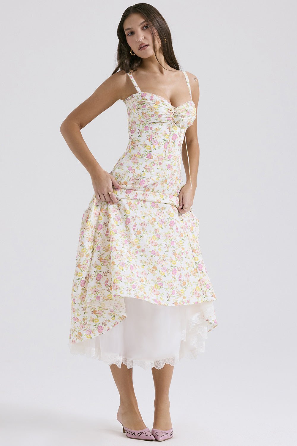 Rosalia Midi Sundress - Ivory Meadow