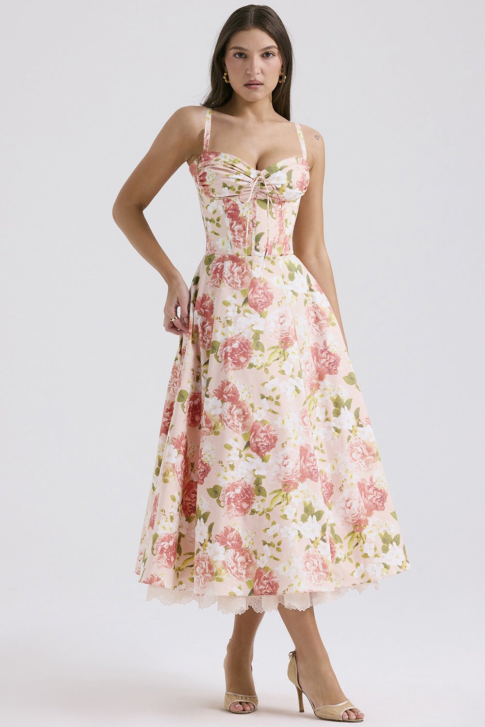 Rosalia Midi Sundress - Pink Peony