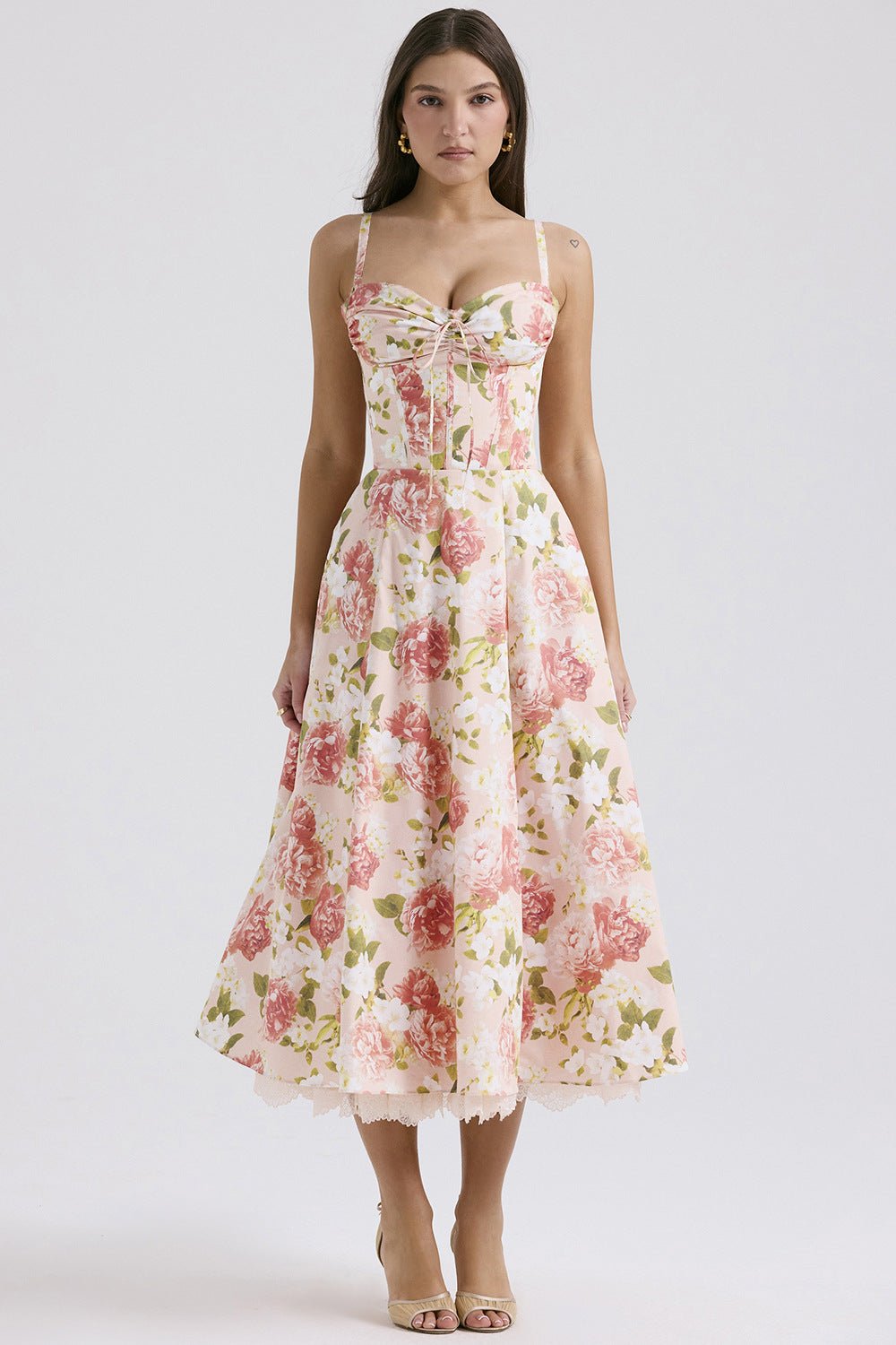 Rosalia Midi Sundress - Pink Peony