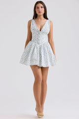 Sabrina Mini Sundress - White Bluebell