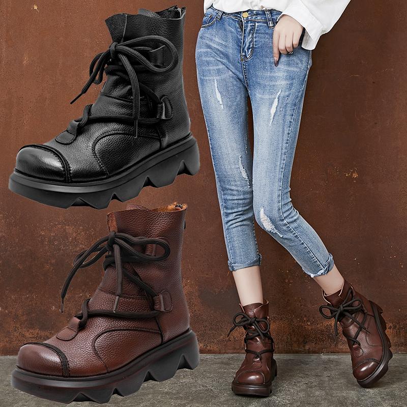 September First Layer Cowhide Platform Boots