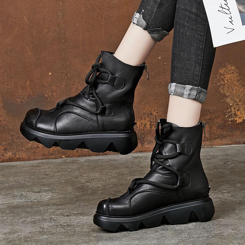 September First Layer Cowhide Platform Boots