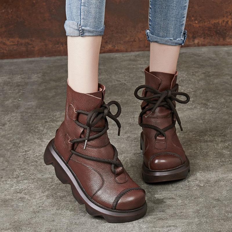 September First Layer Cowhide Platform Boots