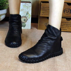 Spring Autumn Leather Wild Size Women's Casual Boots 35-41