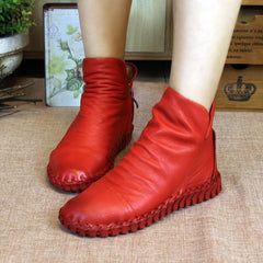 Spring Autumn Leather Wild Size Women's Casual Boots 35-41