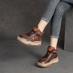 Spring Autumn Retro Casual Leather Boots